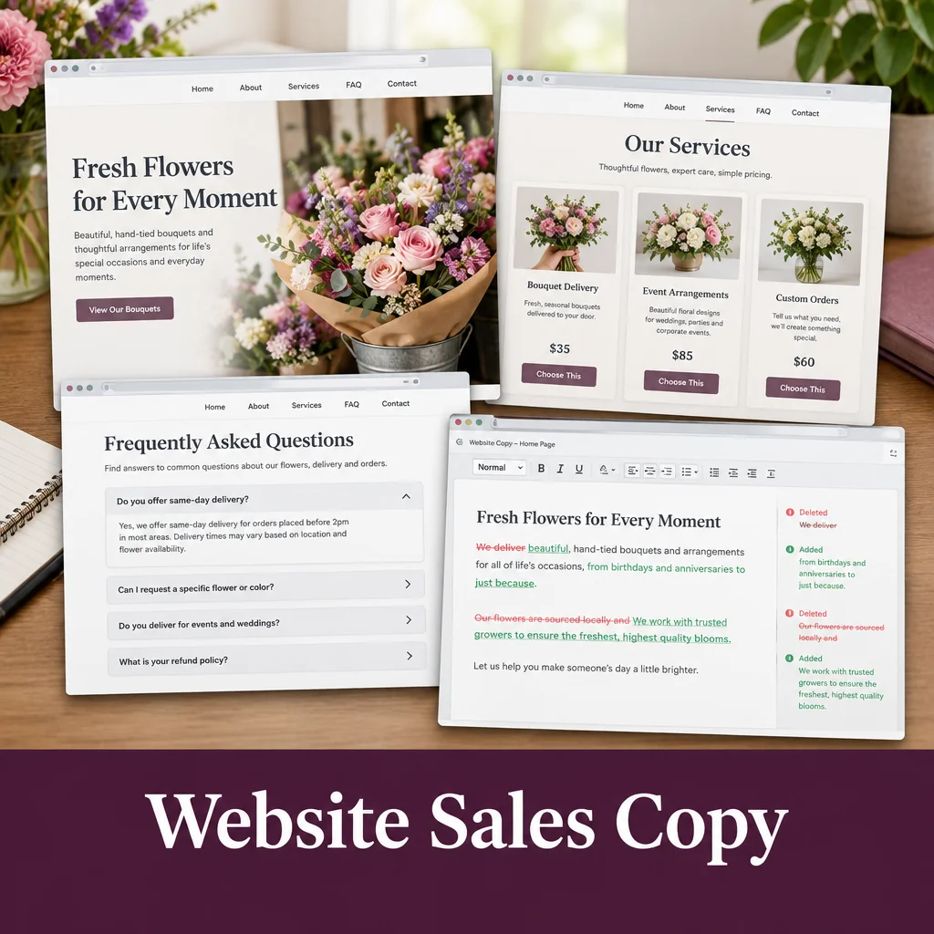 Website Sales Copy for Your Small Business (5 Pages)